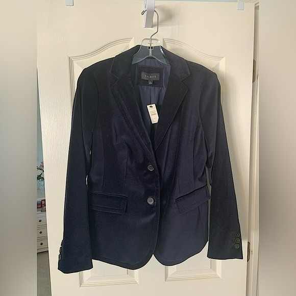 Talbots Jackets & Blazers - Talbots navy velvet ladies blazer size 6 NWT